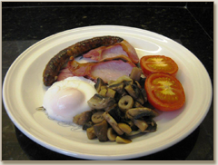 Freshly cooked farmhouse breakfast