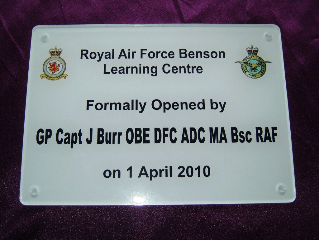  A perspex plaque 