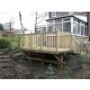 Elevated decking overlooking woodland garden www.heysgroundcare.co.uk