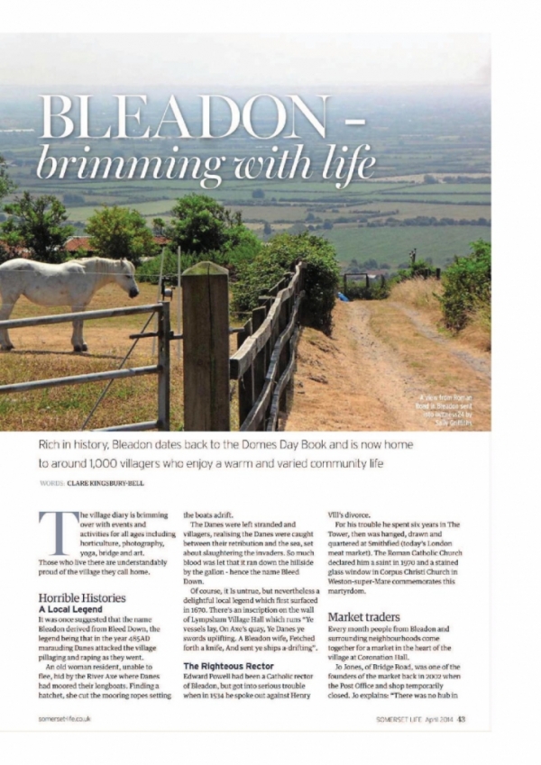 Somerset Life Magazine Article - April 2014