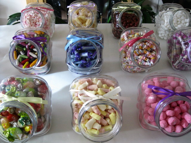 Decorated sweetie jars