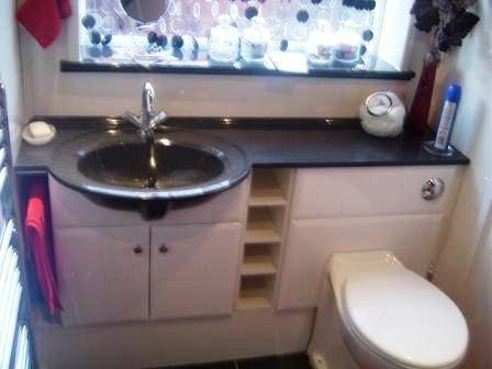 Black granite semi recessed
