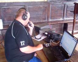  MD3YLX operating the GB4MNH Special Event Station at the Old Grammar School, Castletown - Summer 2009