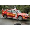 Paul Curphey & Mark Perryman, Lancer Evo9 at Kella jump, Rally Isle of Man 2008