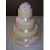 White Chocolate Wedding cake with Pink Pastel Roses