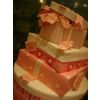 Coral Spotty and Striped Parcel Cake
