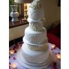 Rose Column and Diamond Wedding Cake