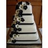 Monochrome Cascading Blossom Cake