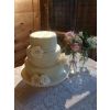 Vintage Lace and Rose Wedding Cake