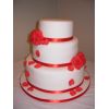 Christmas red rose wedding cake