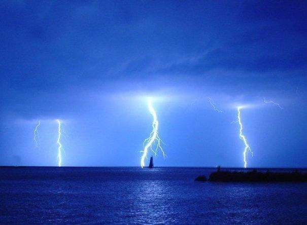 Fork Lightning Over Luddington MI.