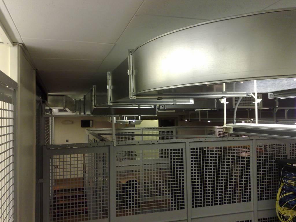 Galvanised steel computer heat extract ductwork