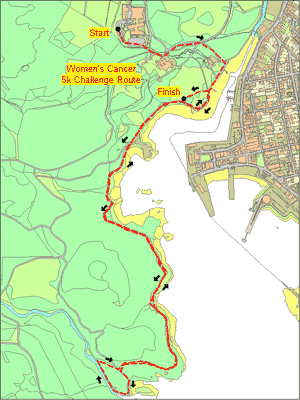 Women's Cancer 5k Challenge Route