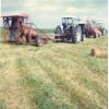 Baling hay.