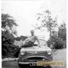 Leslie Milne with his car at Turlundie Cottage