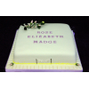 Wedding cakes displayed for all to see.