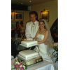 Mark and Sarah's wedding day and cutting of the cake