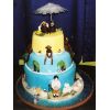Tropical sunrise unusual wedding cake