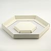 Ivory Silk Hexagonal Tray 2 Tier