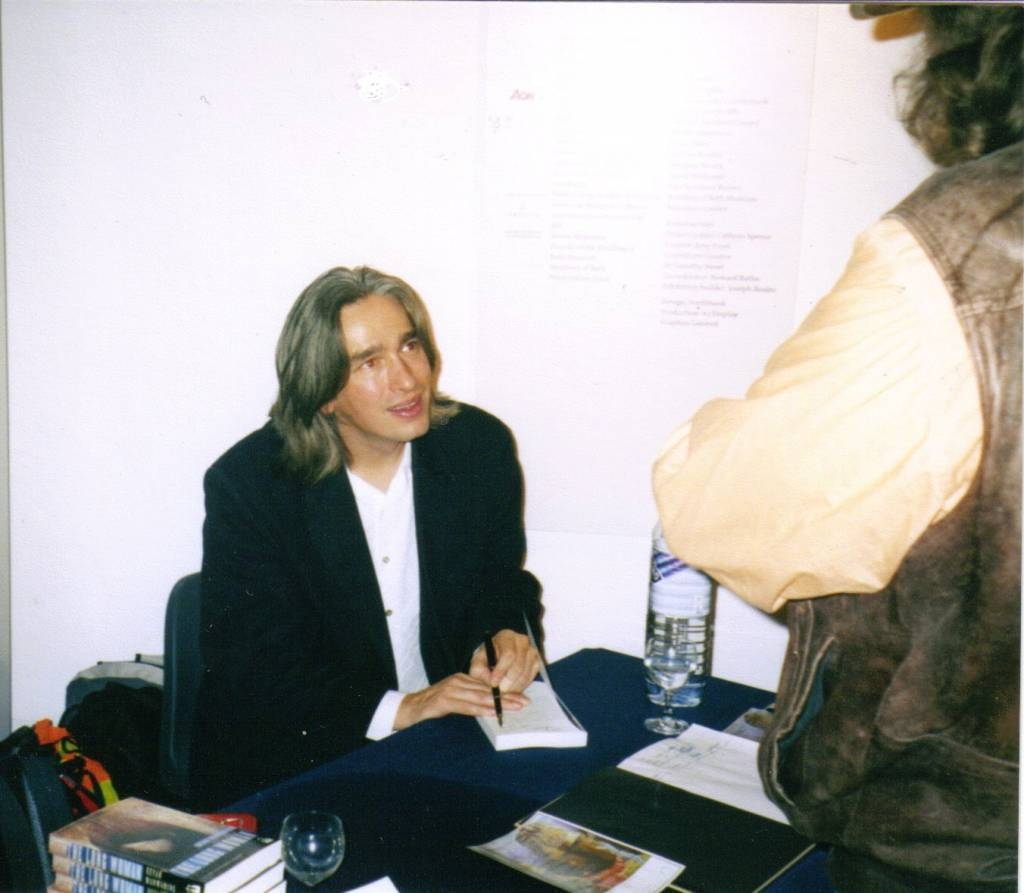 Kevan launching his first novel, The Long Woman, Bath 2004