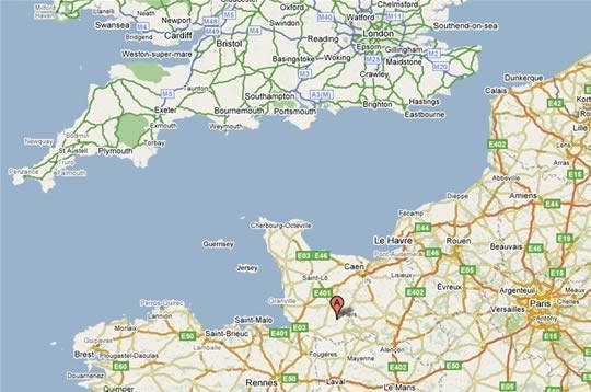 Map of location of best french carp