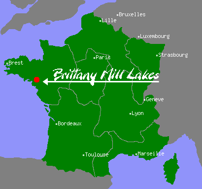 Map of location of Brittany Mill Lakes