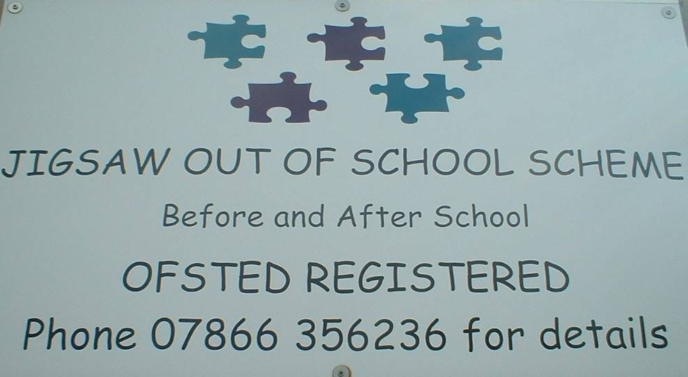Jigsaw Out of School Scheme sign