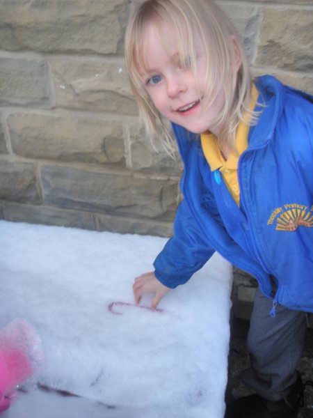 playing in the snow
