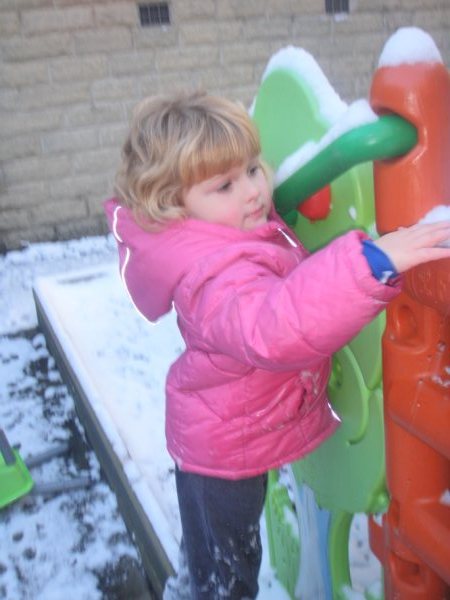 playing in the snow