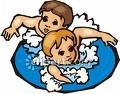 children swimming