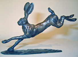 Running hare bronze 