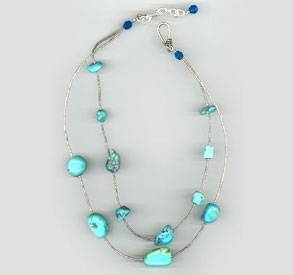 turquoise chunks with thai silver