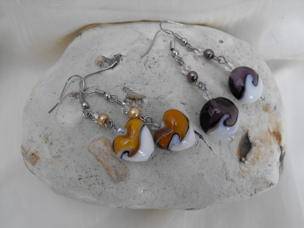 MURANO GLASS EARRINGS TWO STYLES VARIOUS COLOURS &pound;5